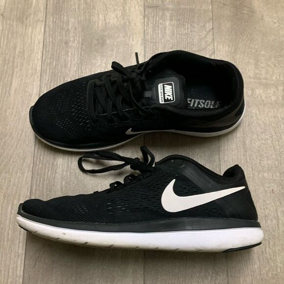 Nike Flex Run Fitsole Lightweight Walking Running Lace‎ Up Mesh Sneakers Shoes - Picture 1 of 9
